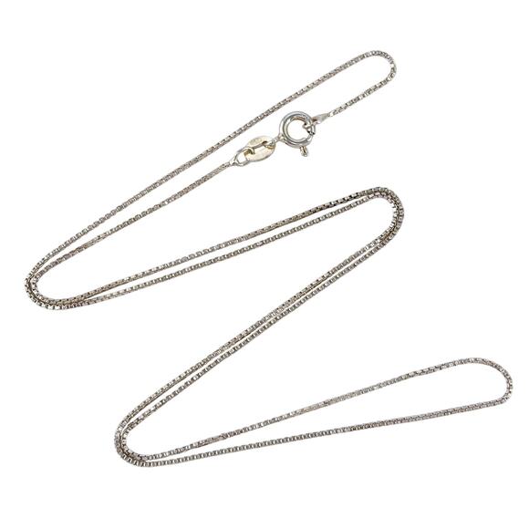 Vintage Italy Sterling Silver 925 Box Chain Necklace 21" - Picture 1 of 3